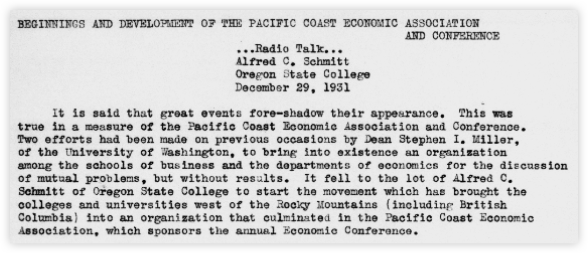 Printed transcript of the radio address